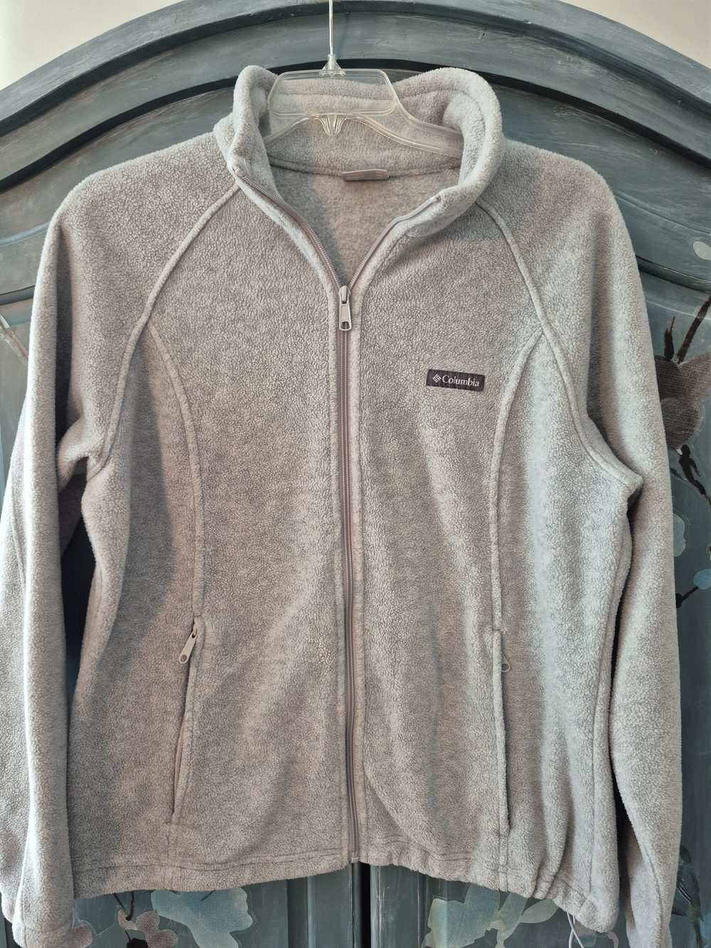 Columbia Women's Light Gray Teddy Fleece Full‑Zip Jacket